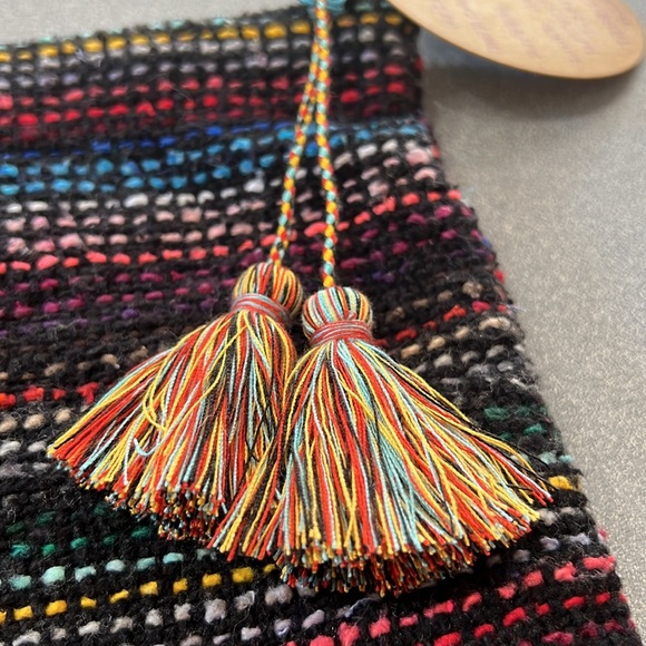 Handmade, Up-Cycled Mexican Poncho Zipper Pouch - Picture 2 of 6